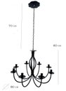 Ver imagem 2 de Lustre Luminária Ferro Teto Rústica corrente salão sala cozinha Preto 8 Bocais MINAS ARTE PRÓPRIA 8