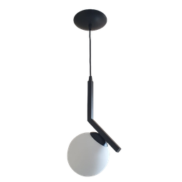 Pendente Infinity Lustre Luminária Jabuticaba PT Fosco Golobo de Vidro 14cm - 2