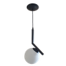 Pendente Infinity Lustre Luminária Jabuticaba PT Fosco Golobo de Vidro 14cm - 2
