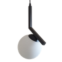 Ver imagem 1 de Pendente Infinity Lustre Luminária Jabuticaba Pt Fosco Golobo de Vidro 14cm