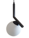 Ver imagem 1 de Pendente Infinity Lustre Luminária Jabuticaba Pt Fosco Golobo de Vidro 14cm