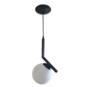 Ver imagem 2 de Pendente Infinity Lustre Luminária Jabuticaba Pt Fosco Golobo de Vidro 14cm