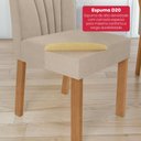 Ver imagem 7 de Conjunto Sala de Jantar Mesa Apogeu 1,70m Maxi Tampo com Vidro com 6 Cadeiras Veludo Creme
