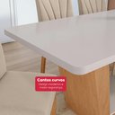 Ver imagem 5 de Conjunto Sala de Jantar Mesa Apogeu 1,70m Maxi Tampo com Vidro com 6 Cadeiras Veludo Creme
