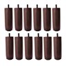 Kit de 12 Pés para Cama Box ou Baú Queen King Tdc Marrom 12cm de Altura Madeira Maciça - 1