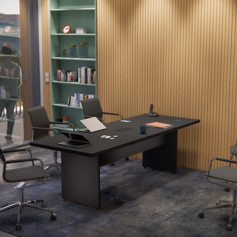 Mesa para Reunião Cor Preta Caixa Tomada 1 Tomada 2,40 X 90