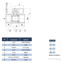 Ver imagem 4 de Válvula Registro Mini Esfera 1/2 Fêmea X Fêmea Cromada Alavanca On Off Ivm Italy Latão Cromado