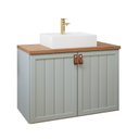 Ver imagem 2 de Gabinete Suspenso com Cuba 80cm Brisa Espresso Móveis Verde/Pistache