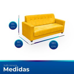 Sofá para Sala de Estar Moderno Confortável Veneza Suede - 6