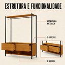 Ver imagem 4 de Closet Estilo Industrial Dallas 2 Gavetas e Suporte para Cabide Klm Móveis
