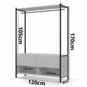 Ver imagem 5 de Closet Estilo Industrial Dallas 2 Gavetas e Suporte para Cabide Klm Móveis