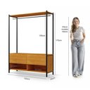 Ver imagem 6 de Closet Estilo Industrial Dallas 2 Gavetas e Suporte para Cabide Klm Móveis