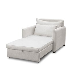 Poltrona Cama Retrátil Solteiro com Rodízio Cloe Bouclê Cinza Claro E03 - D'rossi - 6