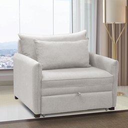 Poltrona Cama Retrátil Solteiro com Rodízio Cloe Bouclê Cinza Claro E03 - D'rossi - 2