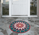 Ver imagem 2 de Mandala Indiana Piso Mosaico Vitral Árabe Cerâmico 130cm