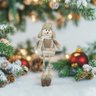 Boneco de Neve Decorativo em Pe com Pernas de Miçancas 30cm - 3