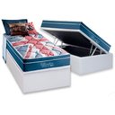 Ver imagem 1 de Cama Box Baú Solteiro: Colchão Molas Ensacadas D Angelis Anjos London + Base Crc Courano White (