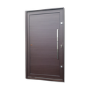 Ver imagem 1 de Porta Pivotante Alumínio Lambril c/Pux.Dir. Elite Marrom Corten 240x120 Brimak