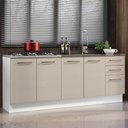 Ver imagem 1 de Kit com 2 Balcões de Cozinha 3 Gavetas 4 Portas (sem Tampo e Pia) Branco/crema Agata Madesa