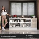 Ver imagem 6 de Kit com 2 Balcões de Cozinha 3 Gavetas 4 Portas (sem Tampo e Pia) Branco/crema Agata Madesa