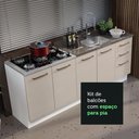 Ver imagem 7 de Kit com 2 Balcões de Cozinha 3 Gavetas 4 Portas (sem Tampo e Pia) Branco/crema Agata Madesa