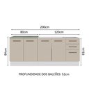 Ver imagem 4 de Kit com 2 Balcões de Cozinha 3 Gavetas 4 Portas (sem Tampo e Pia) Branco/crema Agata Madesa