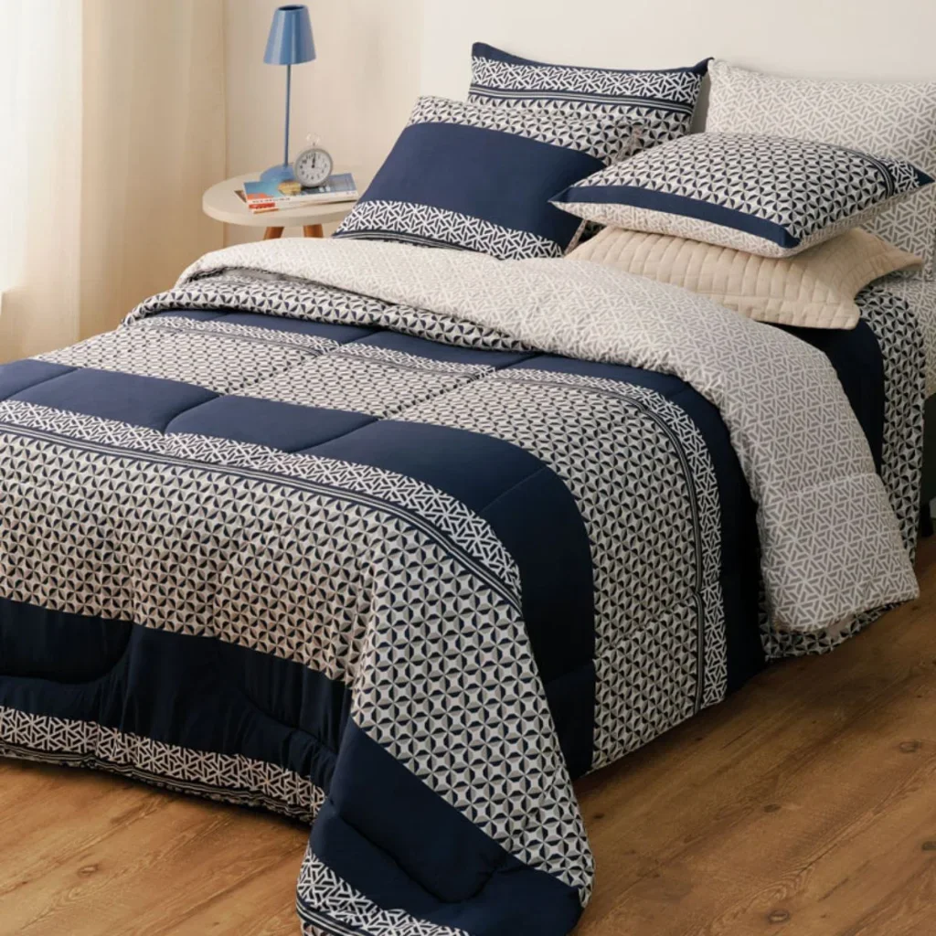 JOGO DE CAMA PERCAL DE POLIESTER QUEEN - SIMETRIA - 1