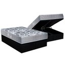 Ver imagem 1 de Cama Box Baú Queen: Colchão Anatômico Ortobom D28 / EP ISO 60 + Base CRC Suede Black(158x198)