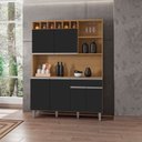 Ver imagem 5 de Kit Armário Cozinha Compacta Alice 6 Portas Amendoa Preto Ajl
