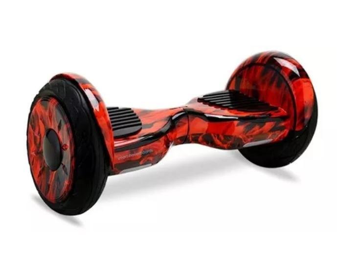 Hoverboard Vermelho Fogo 10 Polegadas Skate Elétrico