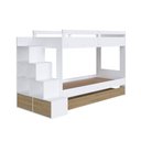 Ver imagem 3 de Treliche Infantil com Escada Nichos e Cama Auxiliar Branco/Oak - Completa Móveis