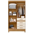 Ver imagem 3 de Guarda Roupa Solteiro Sobral 4 Portas Freijó Off White com Espelho - Moval