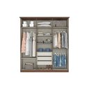Ver imagem 3 de Guarda Roupa Casal 6 Portas e 3 Gavetas C/ Espelho Cover Off White/nature - Henn