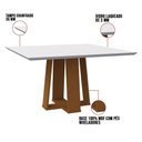 Ver imagem 3 de Mesa De Jantar Tampo Vidro Leka 135 Cm Off White Base Ypê