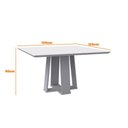 Ver imagem 2 de Mesa De Jantar Tampo Vidro Leka 135 Cm Off White Base Ypê