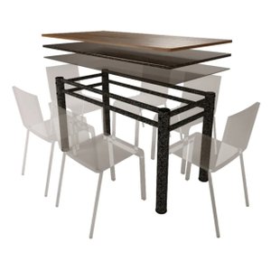 Base Retangular Para Mesa Jantar Texturizado 1.20mt