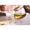 Ver imagem 3 de Bule de Vidro Coador de Bico Tampa de Bambu 500ml Bugatti