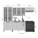Ver imagem 4 de Armário de Cozinha Modulada Compacta Fidelitá Nara 100% MDF 4 Peças 280cm 12 Portas 2 Gavetas sem