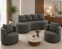 Ver imagem 4 de Kit Sofá Orgânico 210 cm 2 Poltronas Orgânico Boucle Cinza