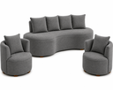 Ver imagem 1 de Kit Sofá Orgânico 210 cm 2 Poltronas Orgânico Boucle Cinza