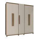 Ver imagem 1 de Guarda Roupa Casal Ravi 5 Portas de Bater 3 Gavetas MDP MDF Cinamomo Off White RV Móveis