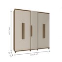 Ver imagem 3 de Guarda Roupa Casal Ravi 5 Portas de Bater 3 Gavetas MDP MDF Cinamomo Off White RV Móveis