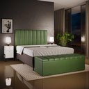 Ver imagem 2 de Calçadeira Recamier Baú para Cama de Casal King Dália 195x50 Cm W01 Couríssimo Verde Musgo -