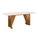 Ver mais imagens de Conjunto Mesa de Jantar Adriana 2mt com Vidro e 6 Cadeiras Anne Henn - Nature/off White/corano Caram
