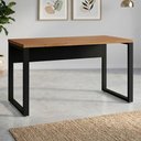 Ver imagem 7 de Mesa Escrivaninha Industrial MDF 140cm Nogal com Preto F5 Office