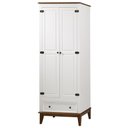 Ver imagem 1 de Armario Malibu 2 Portas e 1 Gaveta Cor Branco com Amendoa 204 Cm - 62386
