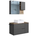 Ver imagem 1 de Conjunto Gabinete com Cuba e Espelheira 80cm Mel Grafite Proddy Mel