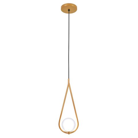 Luminária Teto Pendente Gota Globo Vidro Cama Quarto Dourado