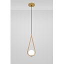 Ver imagem 2 de Luminária Teto Pendente Gota Globo Vidro Cama Quarto Dourado