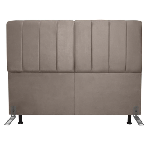 Cabeceira Estofada Queen 160cm C/ Frame Suede Bege- Lahome Decor